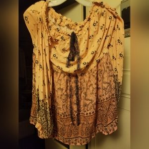 Spell Lionheart Off the Shoulder Mini Dress Sundown Small